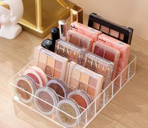 UQMIQURA Organisateur de Maquillage, Organisateur Palette Cosmétique 7 Compartiments, En Plastique Transparent Organisateur Palette Cosmétique pour Vanité Comptoir Salle de Bain Coiffeuse Meuble
