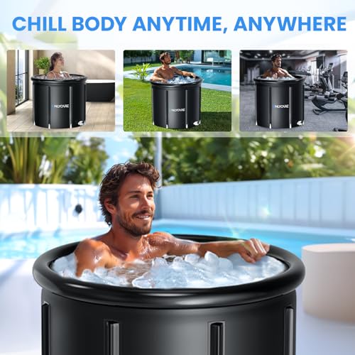 Image of ONLYCARE Ice Bath Tub for Athletes - Upgrade 85 Gal Cold Plunge Tub with Cover - Multiple Layered Cold Water Portable Ice Pod for Therapy Recovery at Home Outdoor Gym