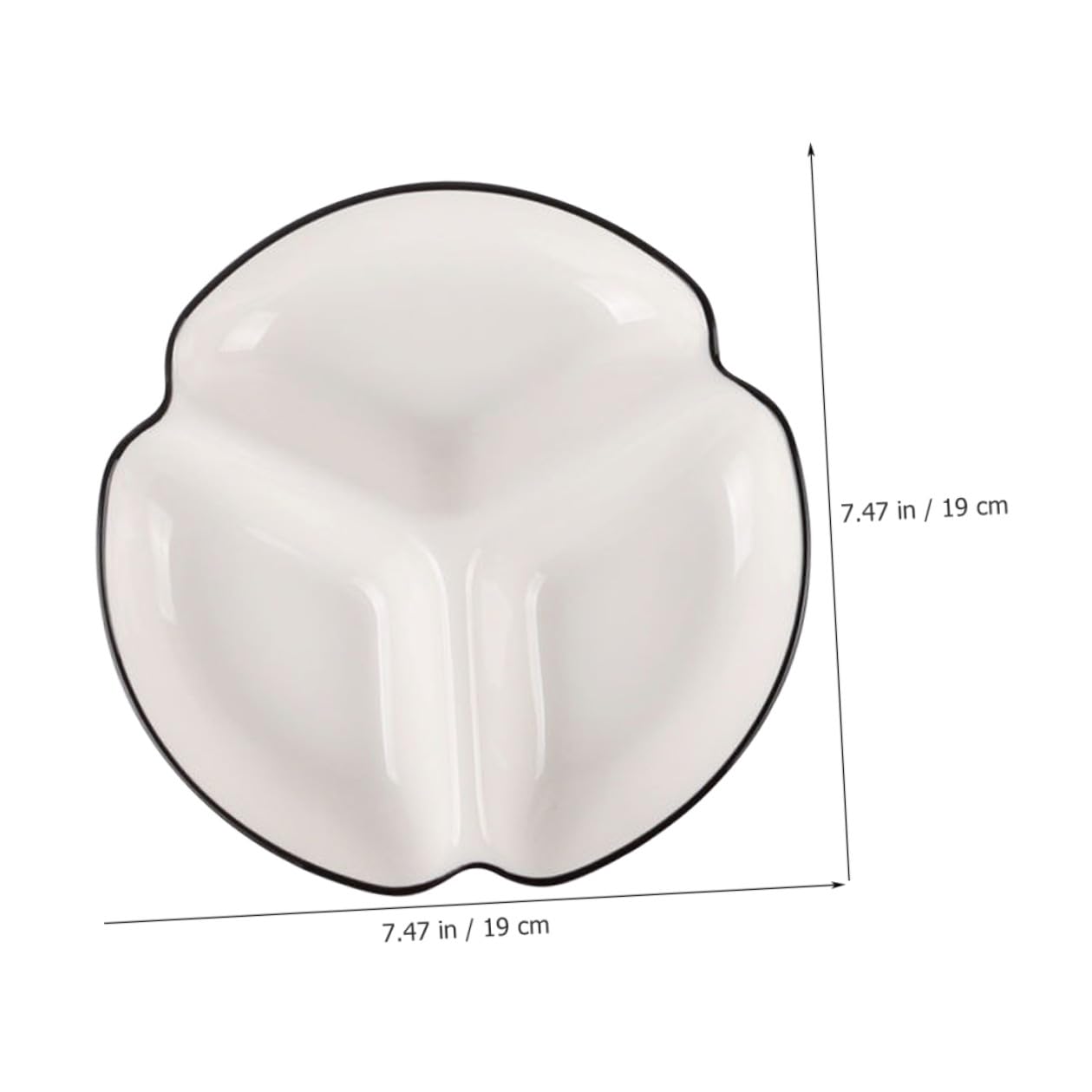 Homoyoyo Piatto in Ceramica Bianco 3 Scomparti per Controllo Porzioni e Facile Pulizia, per Aperitivi e Insalate Durante Feste e Ristoranti