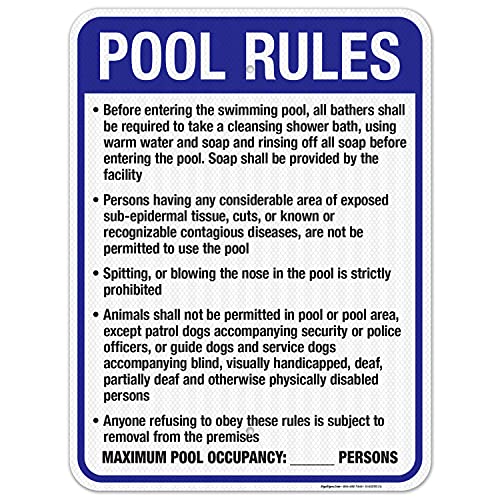 Colorado Pool Rules Sign, Complies With State Of Colorado Pool Safety Code, 18x24 Inches, 3M EGP Reflective .080 Aluminum, Fade Resistant, Made in USA by Sigo Signs