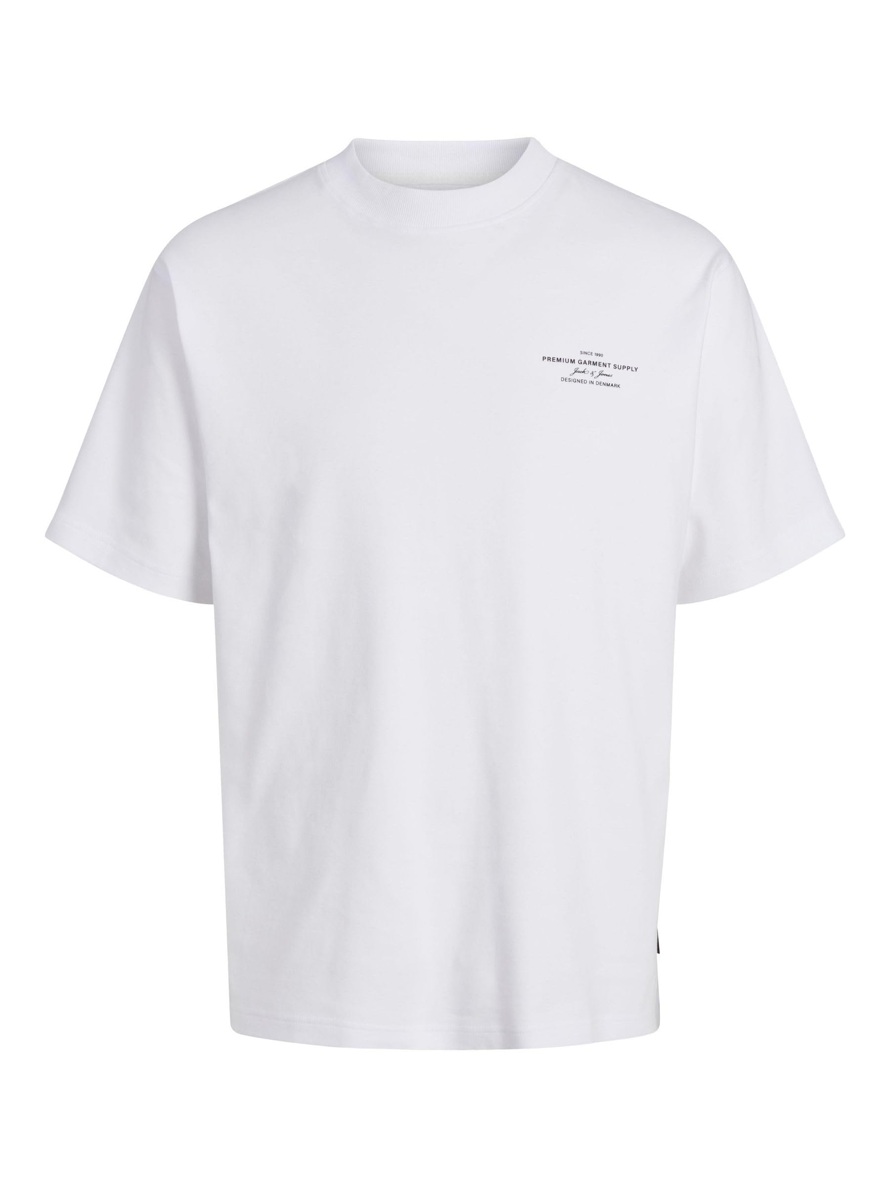 JACK & JONES Chad Branding Tee Shirt White - Short sleeves, Rubber print for a soft feel