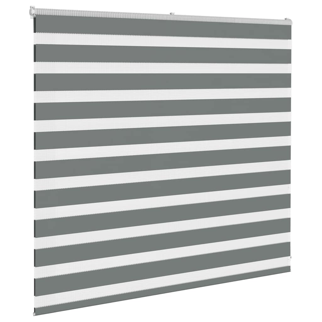 Zebra-Rollo, Dunkelgrau, 150,9 cm, Polyester | Blickdicht, 2 Montagemodi, Kindersicherung, höhenverstellbar