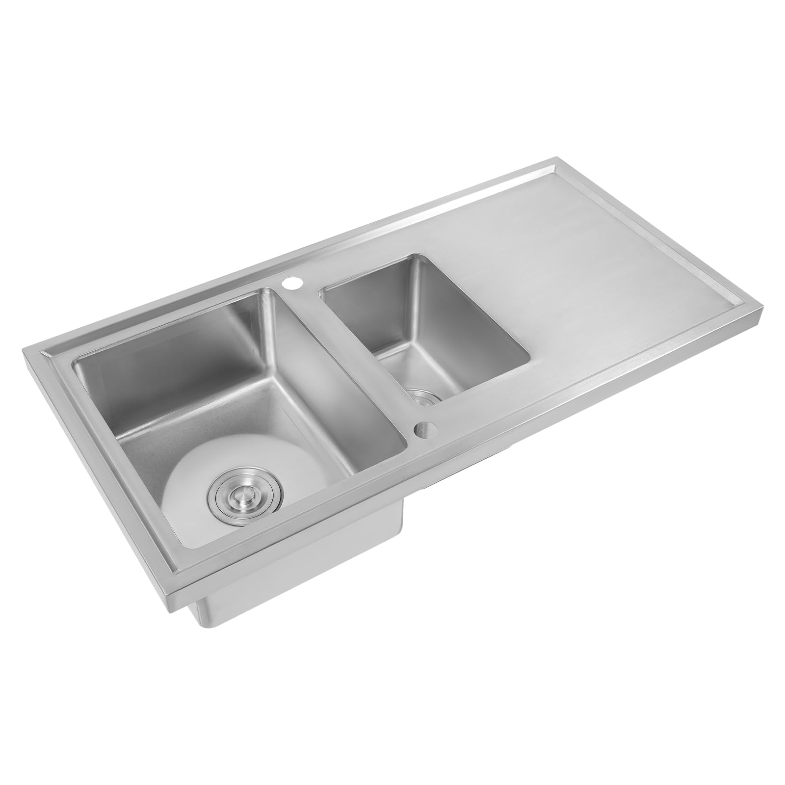 spülbecken küche mit Arbeitsplatz, küchenspüle,spüle, Arbeitsplatte Edelstahl-Küchenspüle Einschalen-Spüle Unterbau Edelstahlspüle,einbauspüle (Silver 100 x 50 cm)