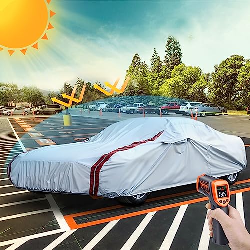 Image of Waterproof Car Covers Replace for 1984-1996 Corvette C4, 6 Layers All Weather Custom-fit Car Cover with Zipper Door & 18 Ponit Windproof Bands for Snow Rain Dust Hail Protection
