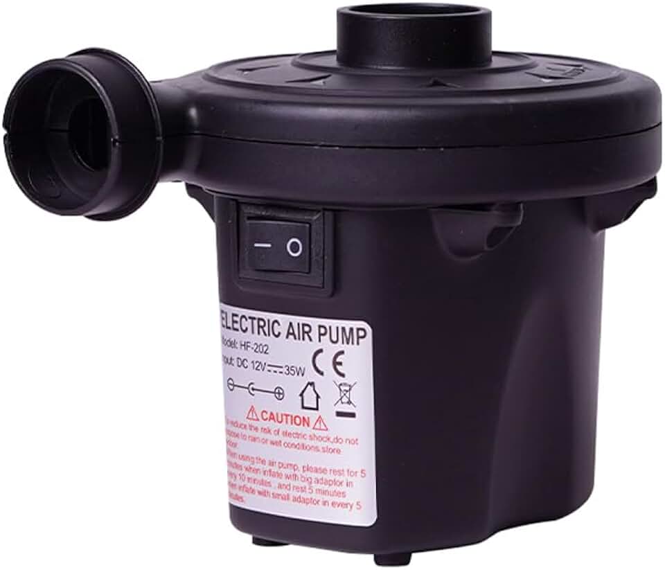 Bomba Inflador Elétrico Bask para inflar e desinflar colchões, boias, piscinas, balões de festas e brinquedos infláveis. Bivolt (110V/220V) rápida e eficiente ideal para viagens e acampamentos