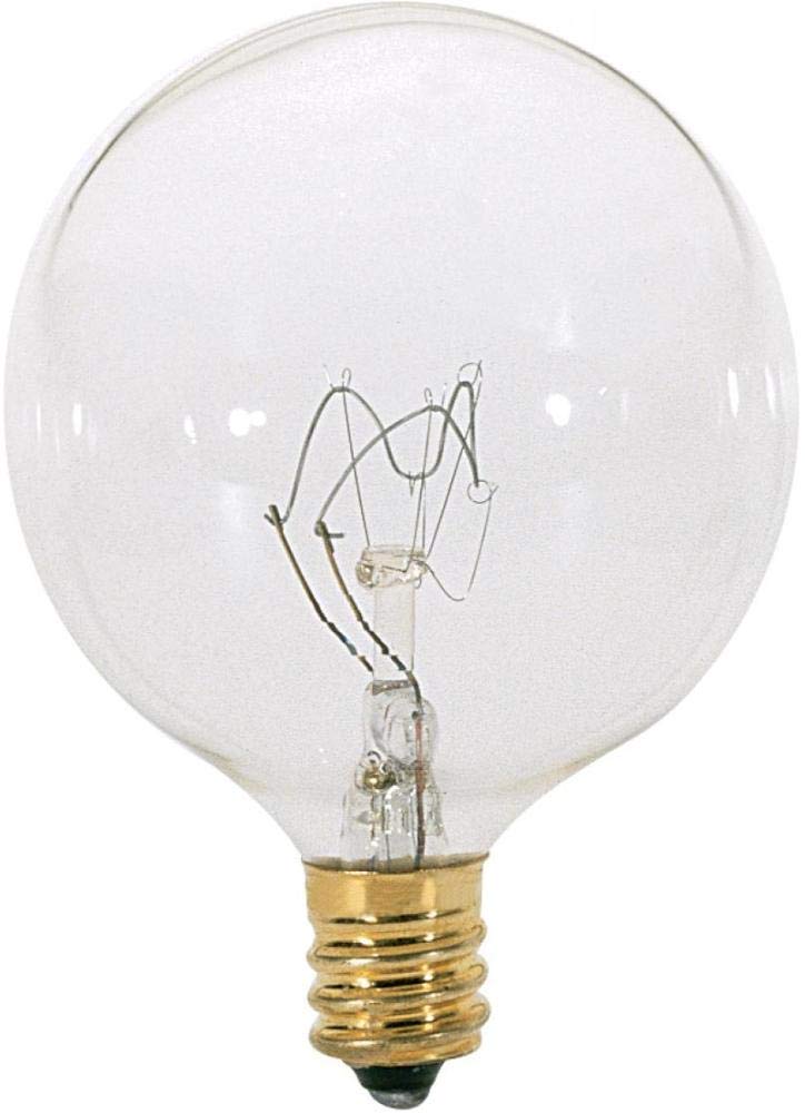 A3922 25 Watt G16.5 Clear Incandescent Decorative Light Bulb With Candelabra Base