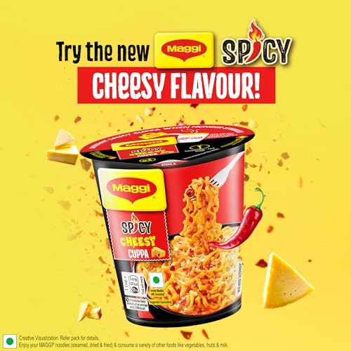 Image of MAGGI Spicy Cheesy Instant Cuppa Noodles - Delicious Slurpy and Saucy Taste, 71.5g