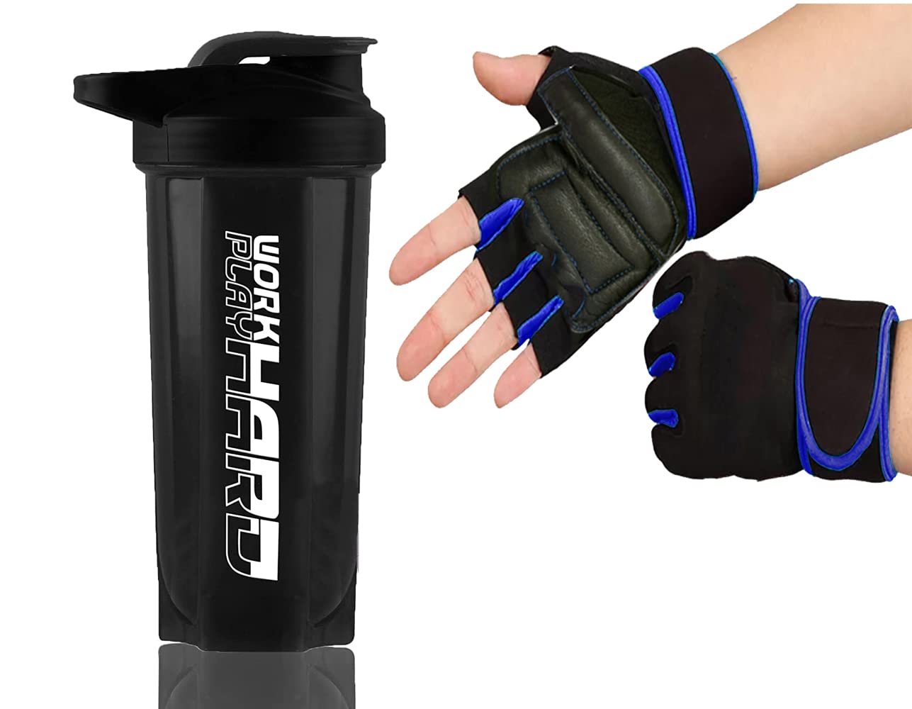 Shaker Bottle with Half Finger Gloves Combo for Gym| BPA-Free and 100% Leak-Proof Protein Shaker Bottle | Sports, Knuckle, Hiking, Cyclling, Gym for Men & Women (B0BG2DRRJ8) Amazon Price History, Amazon Price Tracker