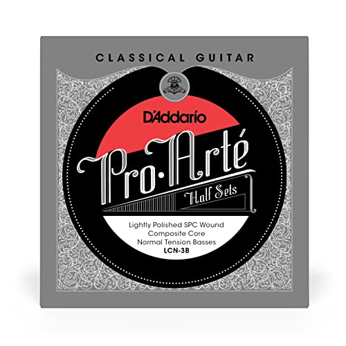 D'Addario Lcn-3B Pro-Arte - Corde Avvolte In Rame Placcato Argento E Leggermente Lucidate Con Anima In Materiale Composito Per Chitarra Classica, Metà