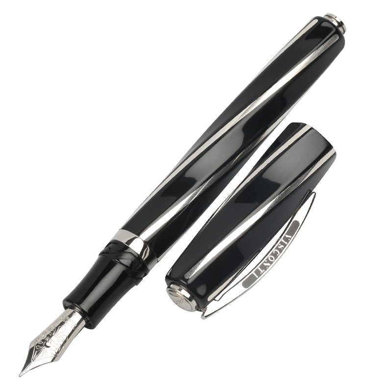 VISCONTI PENNA STILOGRAFICA DIVINA BLACK OVER SIZE PENNINO 23KT PALLADIO MISURA F