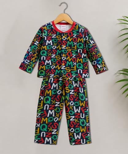 Image of 3BROS BodySuit /Dress for Boys /Girls Full Pajama & Casual Full Sleeves Night Suit Top Combo Kids Set
