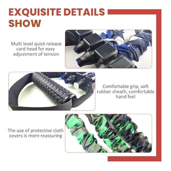 Chest Expander, 25.6 Inch Natural Latex 3-Hole Resistance Bands with Handles Adjustable Shoulder Stretcher for Men Women Fit