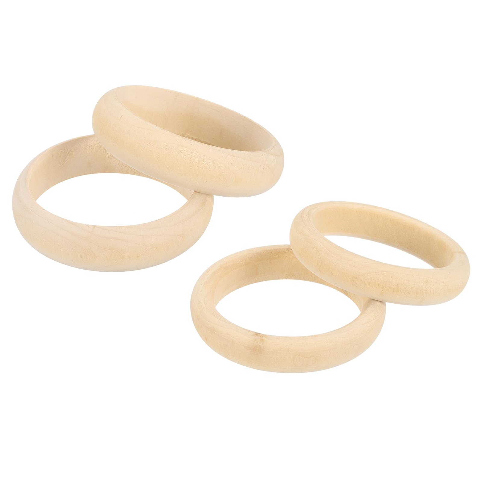 Amazon.co.jp: MECCANIXITY 木製バングルブレスレット 4個 59mm/70mm