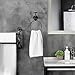 MyGift Industrial Faucet Pipe Metal Black Towel Ring, Wall Mounted Hand Towel Holder Hanging Rack