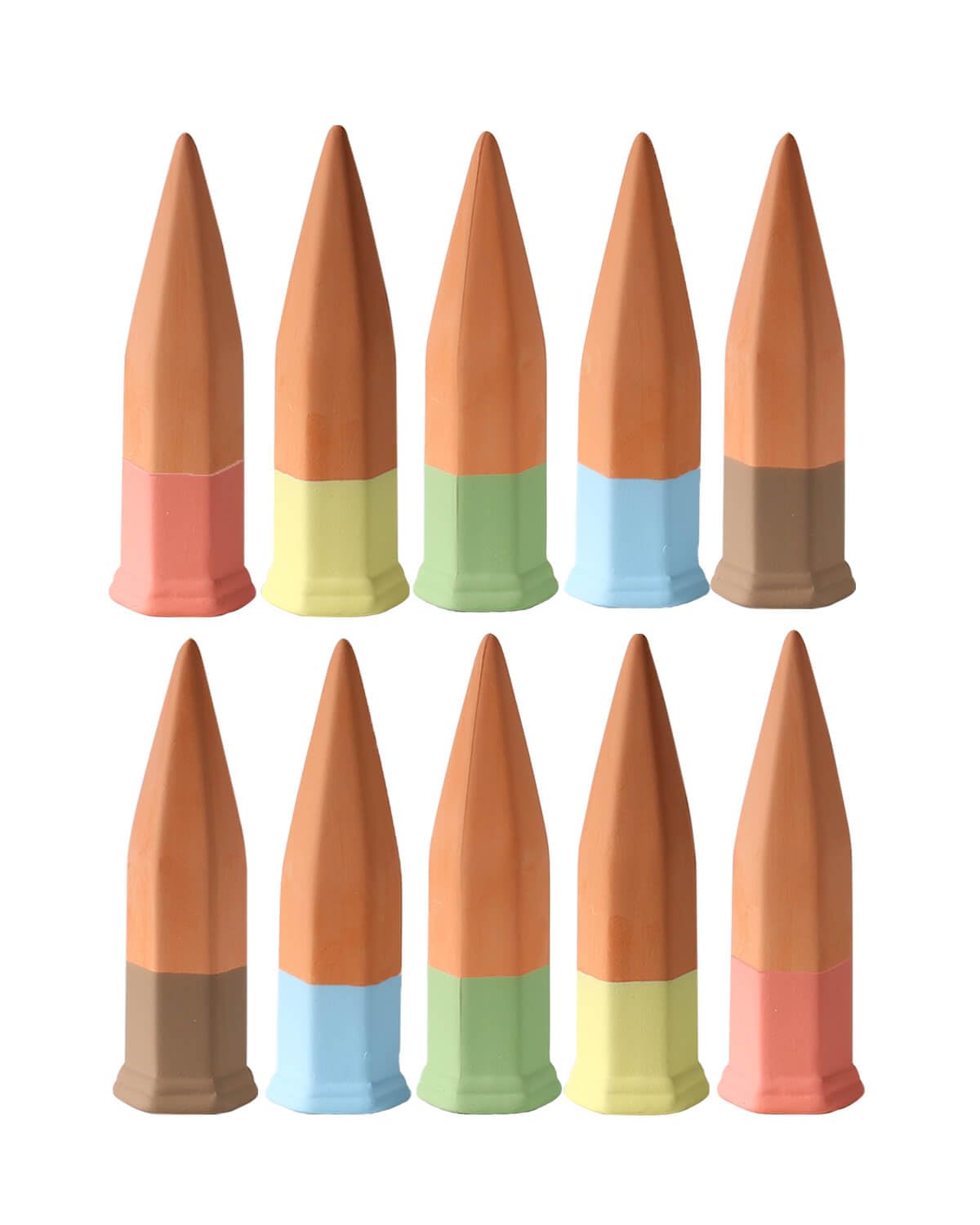 vensovo 10pcs Terracotta Watering Spikes - Colorful Automatic Self Watering Stakes, Plant Watering Devices for Wine Bottles Recycled Bottles, Clay