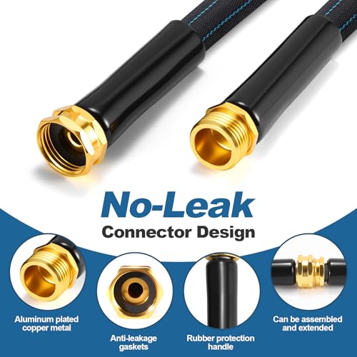 Image of Garden Hose, Lightweight, Non-Expanding, Leak-Proof Metal Connector, No-Knot No-Tangle, Easy to Store and Carry, Wear-Resistant, 3 /4GHT Flexible Water Hose, Hose for Yard, Garden, Outdoor