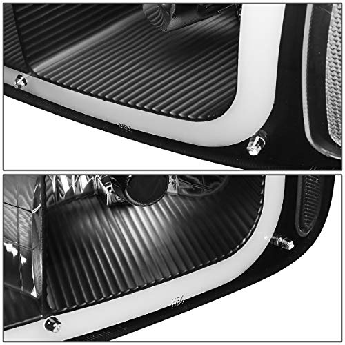 Image of DNA MOTORING HL-LB-SIERRA99-BK-CL1 4PCs LED DRL Strip Headlight + Bumper Lamp Compatible with 99-07 Sierra /Yukon Does NOT Fit Denali Trims