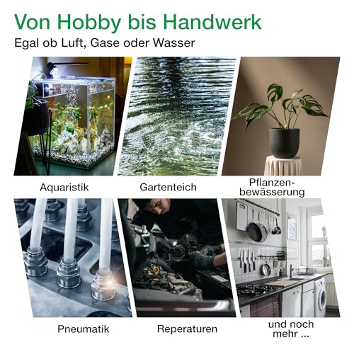 Wagner GREEN PVC Schlauch 9/12 mm glasklar transparent, Belüfterschlauch für Teiche und Aquarien (5 mtr.)