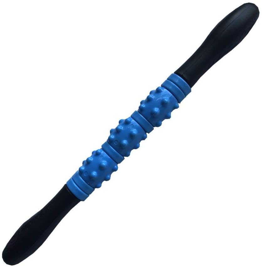 Muscle Roller Stick, Best Massage Stick for Athletes, Runners, Bikers, and CrossFiter, Good for Home and Travel (Blue)