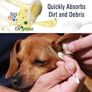 Cotton Swab for Pets, 110 pcs Dog Ear Cleaner Buds, Safety Dog Ear Infection Treatment, Specially Designed Cotton Sticks for Puppy and Kitten Ear Care
