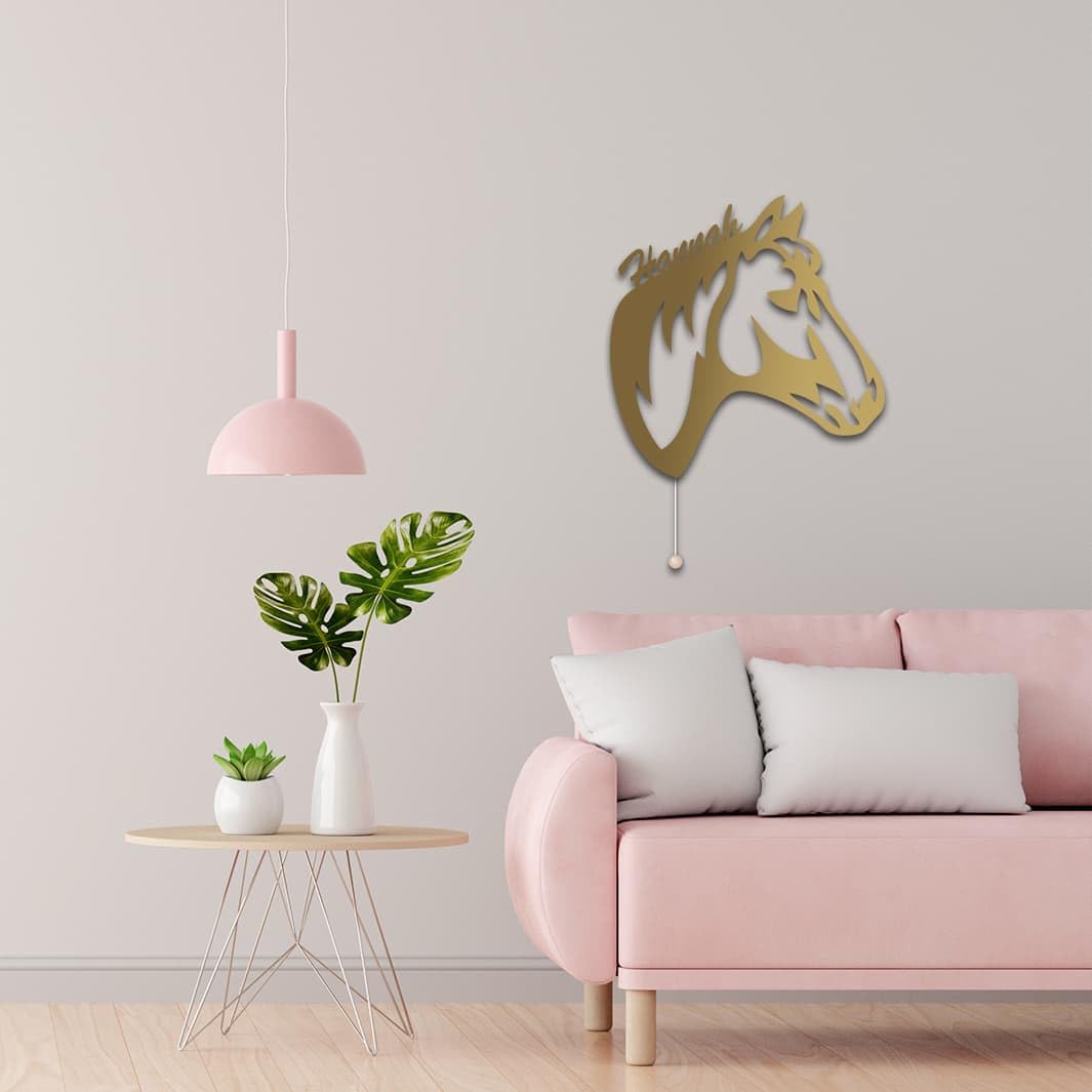 Schlummerlicht24 Led 3d Holz Design Motiv Elektronik Lampe Pferde-Kopf Deko-ration Horse Pferd Geschenk-e mit Name-n für Frauen Mädchen Kind-er Junge-n Frau Zimmer-Einrichtung Kinder-Geburtstag