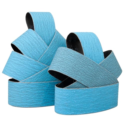 ABRTEN 3 x 21 Sanding Belts, Zirconia, 10-Pack, 40 60 80 120 Grit