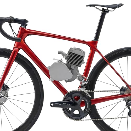 Kit Moteur Vélo 80cc 2 Temps Essence, Moteur Thermique Monocylindre Refroidissement Air 40km/h, Kit Conversion Vélo Motorisé 44 Dents Compatible VTT 26/28...