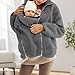 risfzuwb Baby Wearing Sweatshirt, Maternity Clothes for Fall, Women Fleece Zip Up 2 in 1 Baby Wearing Jacket Maternity Winter Coat Thicken Kangaroo Clothes Dark Gray