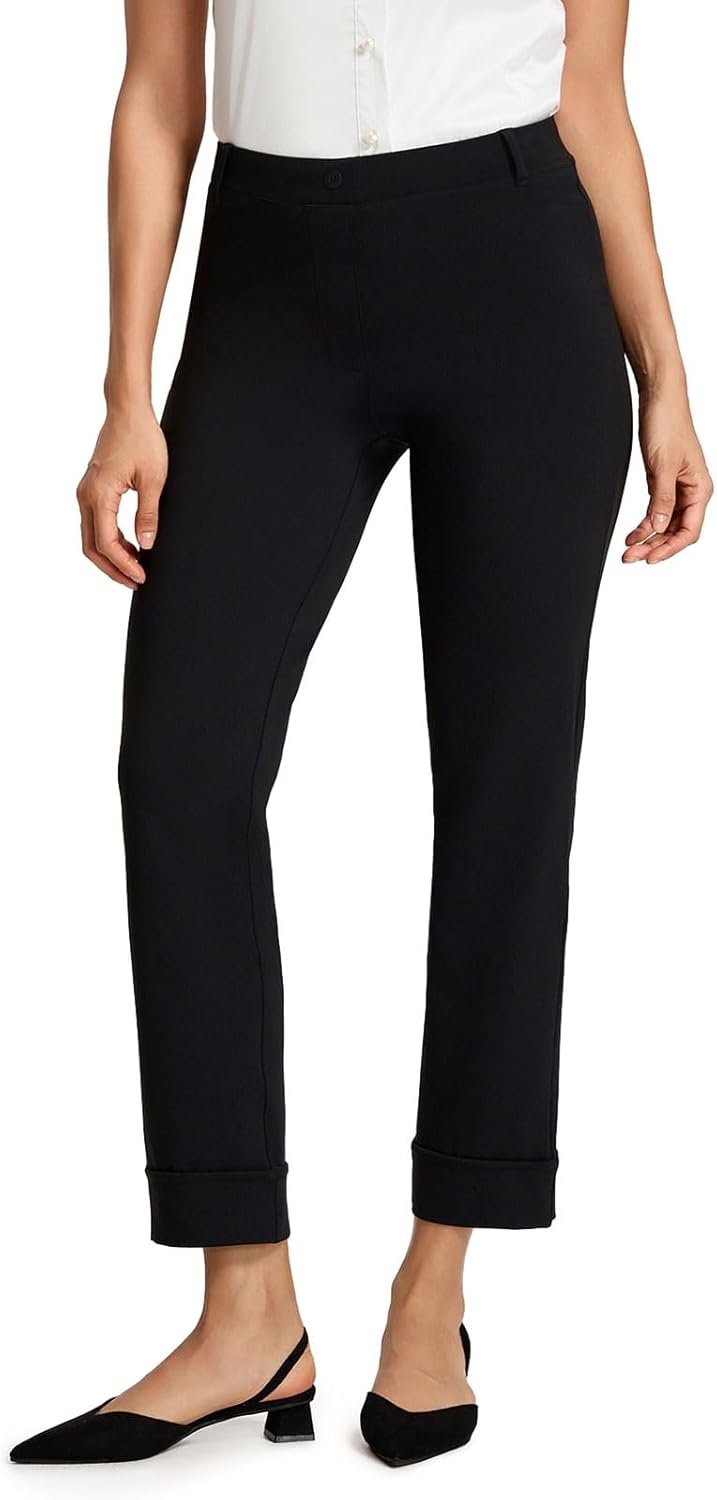 Yogipace Women's Cropped Yoga Dress Pants, Pull-On Straight Leg Work Pants, 22"/25"/28"/31" Inseam