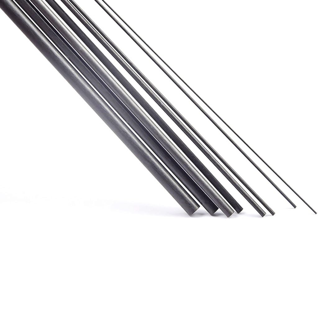 2 szt. Pręt z włókna węglowego o długości 1000 mm i średnicy 6 mm-12,7 mm, okrągłe, pełne pręty(7x1000mm 2pcs)