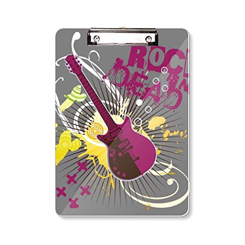 Carpeta portapapeles para instrumentos musicales de música rock y guitarra, tamaño A4
