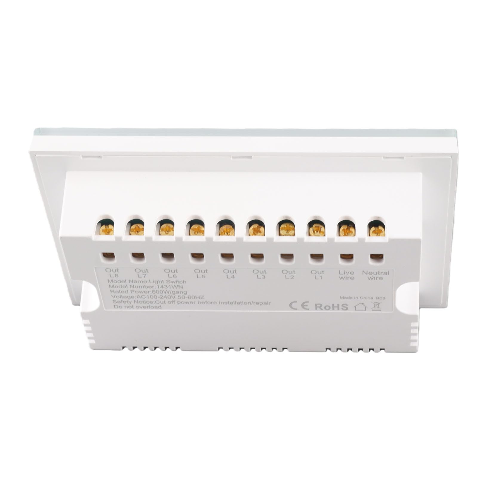 Cryfokt Interruptor de Luz Táctil 8 Gang Smart WiFi Control Inalámbrico para Automatización del Hogar AC100-240V