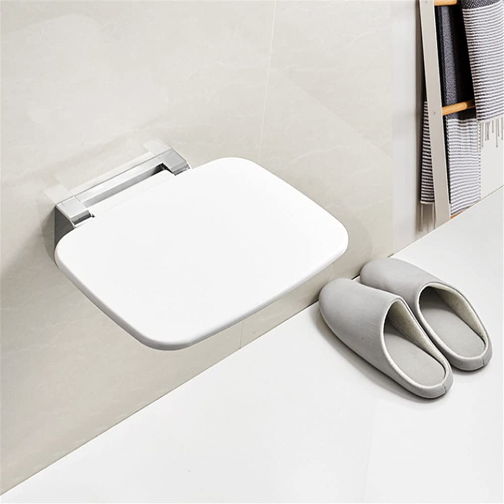 Asiento Abatible para Ducha Cómodo Asistente De Baño,montado En La Pared Anciana Mujer Embarazada Silla Plegable Montada En La Pared Carga Máxima 200 Kg, 35 * 27,5 Cm