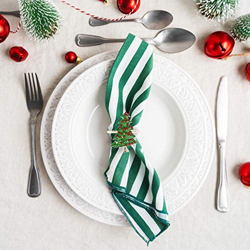 Image of WOVTE Christmas Napkin Rings 6pcs Napkin Holders Christmas Party Banquet Dinner Table Decoration