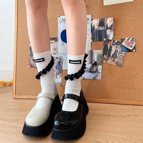 Lolitas Cute Ankle Socks Cotton Booties Socks Lovely Sweet Ruffle Frilly Crew Socks JK Uniform Socks3