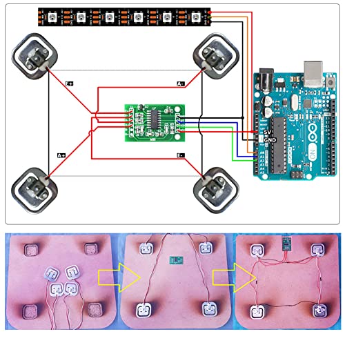 8pcs load cell 50kg weight sensor half bridge strain gauge human body digital scale  2pcs hx711 amplifier ad module for arduino