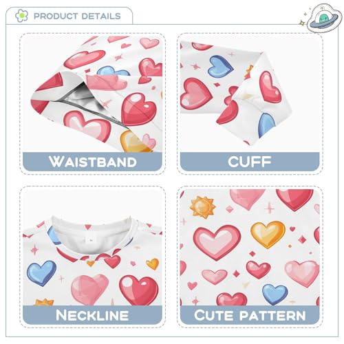 JUNZAN Valentines' Hearts Little Kids Hooded Sweatshirt Crewneck Kids Hoodies Boys Sports 4T3