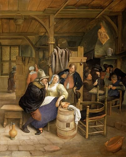 Tableaux Peinture sur Toile impression Jan Steen décoration de la chambre 60x90cm