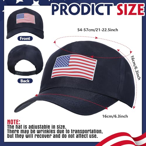 Image of Shyyween American Flag Baseball Hats 4th of July Hats 250 Anniversary Adjustable Patriotic Baseball Cap for Veterans Day