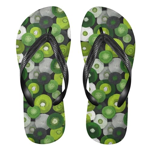 Flip Flop Sandals Sliced Kiwi Print for Women Men Beach Outdoor XS
