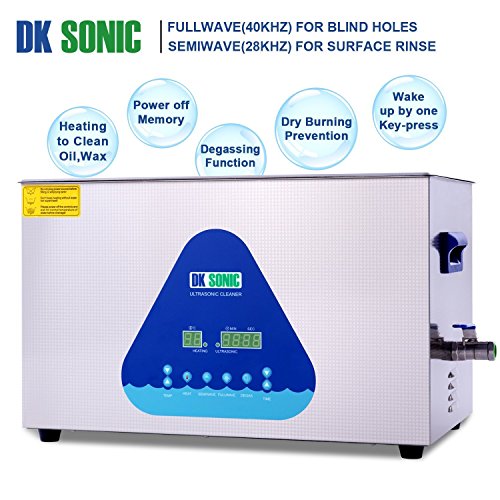 Large Professional Ultrasonic Cleaner-DK SONIC 22L 480W Sonic Cleaner with Heater and Basket for Metal Parts,Carburetor,Fuel Injector,Brass,Auto Parts,Engine Parts,Motor Repair Tools,etc