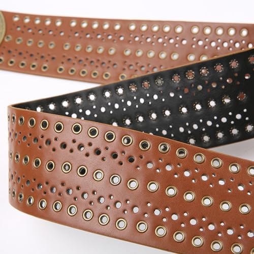 Adjustable Relief Round Buckle Belt Fashion Hollow Out Belt Teens Man Waist Belt for Coat Skirts Jeans3