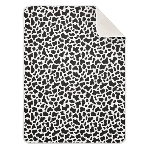Image of Baby Swaddle Blanket for Baby Boy and Girl Soft Security Bed and Play Blanket for Nursery /Strolleoddler Bed /Car seat 30X40in Simple Cow Print Pattern