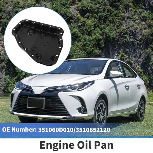 Cárter aceite transmisión de acero negro premium para Toyota Vios 2014-2016 6