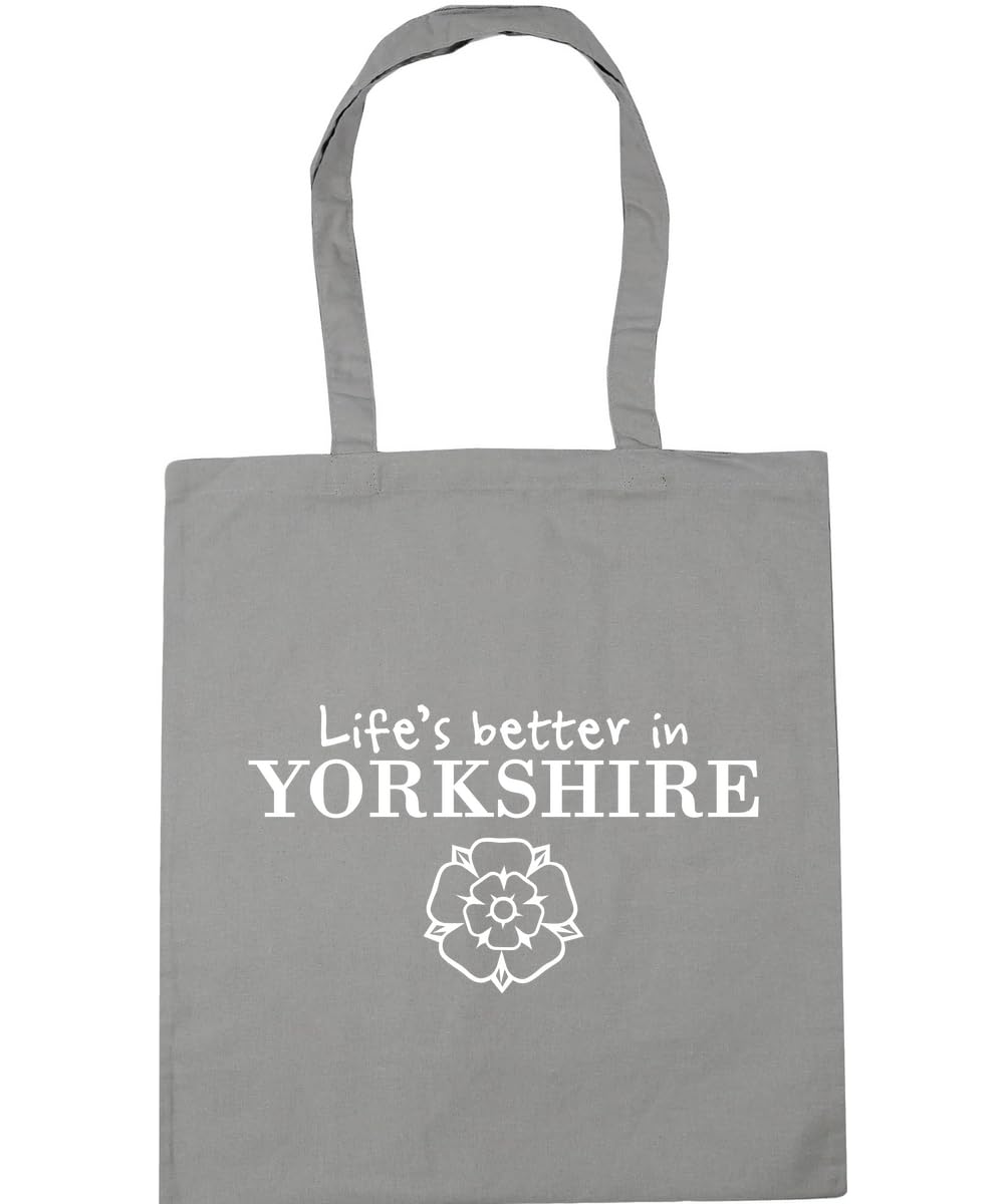 Hippowarehouse Life's Better in Yorkshire Tote Shopping Gym Beach Bag 42cm x38cm, 10 litres