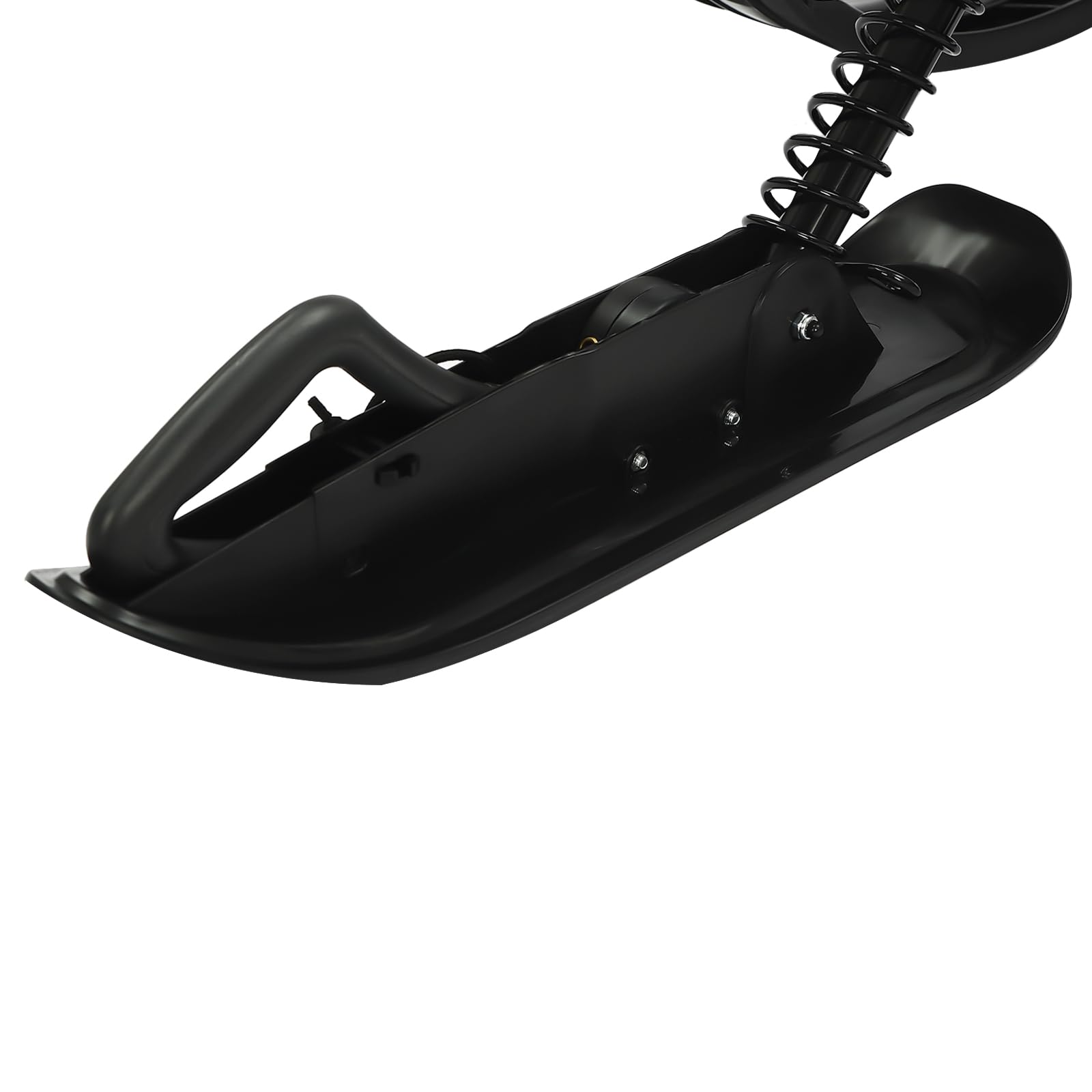 Luge à neige, coussin réglable, luge de ski, avec freins et poignée confortable, luge classique pour enfants à partir de 3 ans, pour le ski, noir