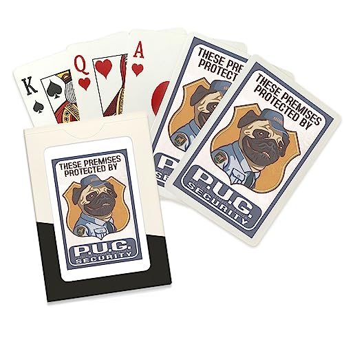 Lantern Press Pug Security Baraja de 52 Cartas