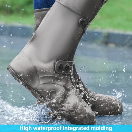 Image of Silicone Reusable Waterproof Shoe Covers for Rain, 13.39 Inch Foldable Tall Boot Design Rain Cover for Shoes