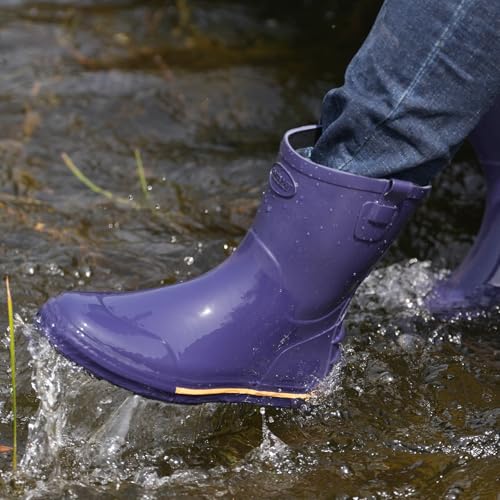 Image of Men's Mid-Calf Waterproof Rain Boots, Wide Calf & Slip-Resistant Rubber Work Boots for Unisex, Garden, Farm, Fishing Shoes All-Weather