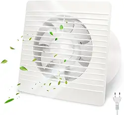 110V, Exaustor de Janela de Banheiro Doméstico, Exaustor de Parede para Banheiro com Interruptor de Fio, 6 Polegadas